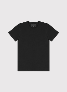 Czarny gładki t-shirt męski