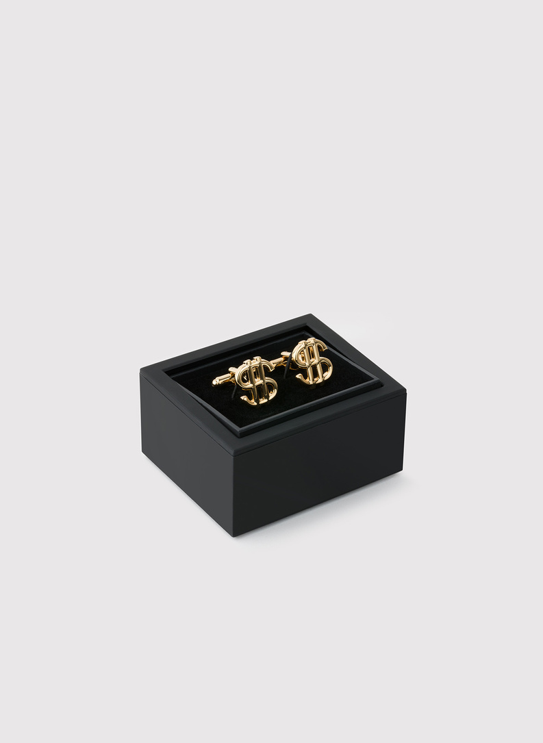 Złote spinki do mankietów dolary