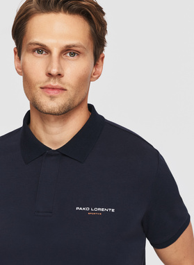 Granatowy bawełniany t-shirt polo