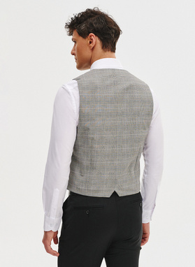 Dwurzędowa kamizelka w kratę