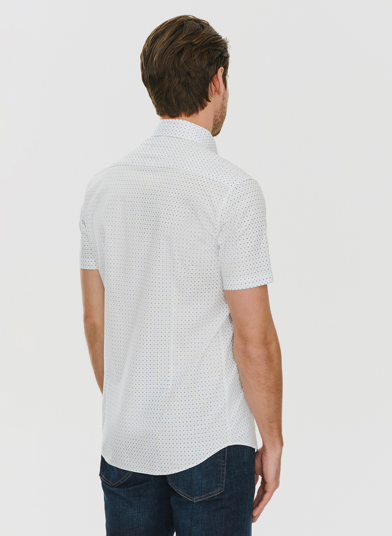 Biała koszula męska z krótkim rękawem