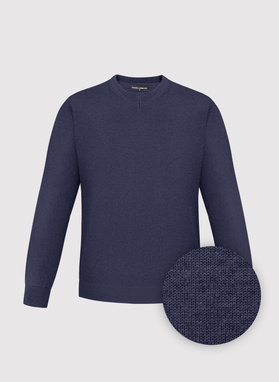 Granatowy sweter męski v-neck