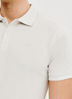 T-shirt polo w kolorze szarym