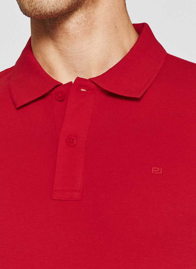 Czerwone bawełniane polo męskie