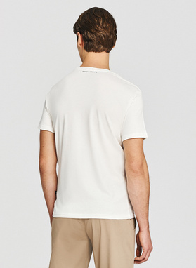 Biały bawełniany t-shirt męski