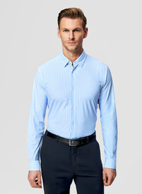 Niebieska koszula męska w prążek
