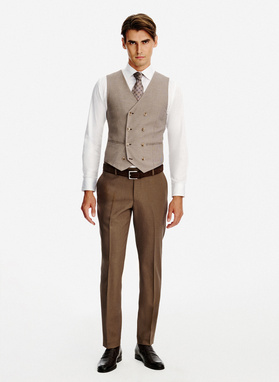 Dwurzędowa kamizelka w pepitkę