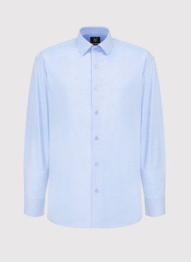 Gładka elegancka błękitna koszula męska
