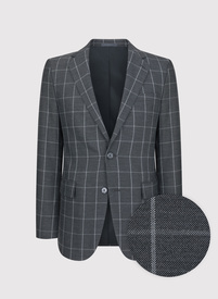 Casualowa szara marynarka w jasną kratę