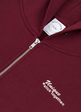 Bluza rozpinana z kapturem bordowa C21WF-2R-003-D