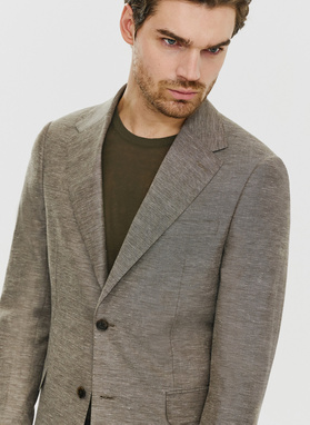 Brązowa marynarka z lnem