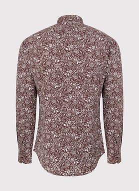 Casualowa brązowa koszula w paisley