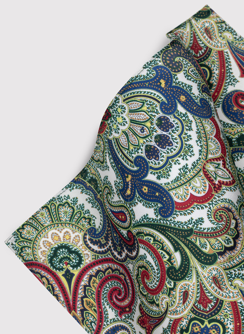Jedwabna poszetka męska z wzorem paisley