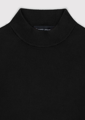 Czarny gładki półgolf męski