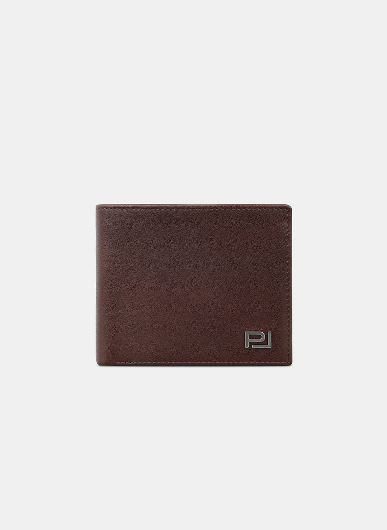 Brązowy skórzany portfel męski