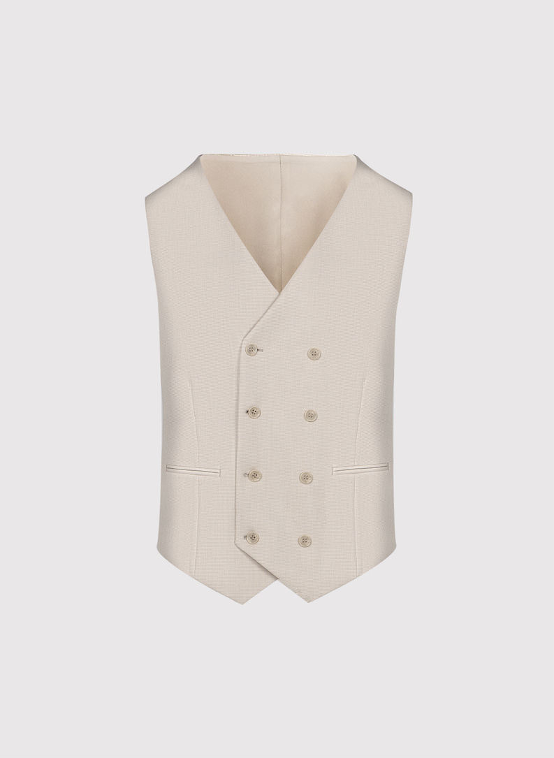 Beżowa kamizelka męska w pepitkę