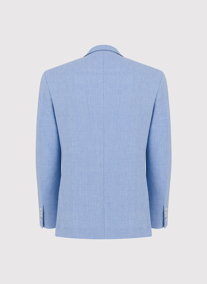 Niebieska marynarka z lnem i bawełną