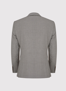 Garnitur męski w kratę w brązowych tonach