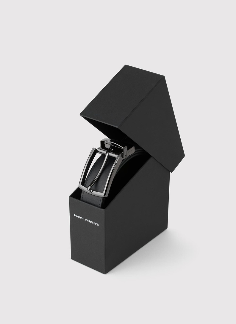 Dwustronny skórzany pasek męski