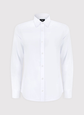 Biała gładka elegancka koszula męska