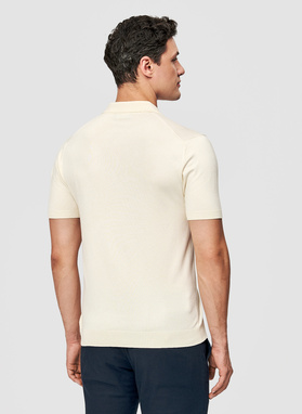 Ecru polo swetrowe z wiskozą