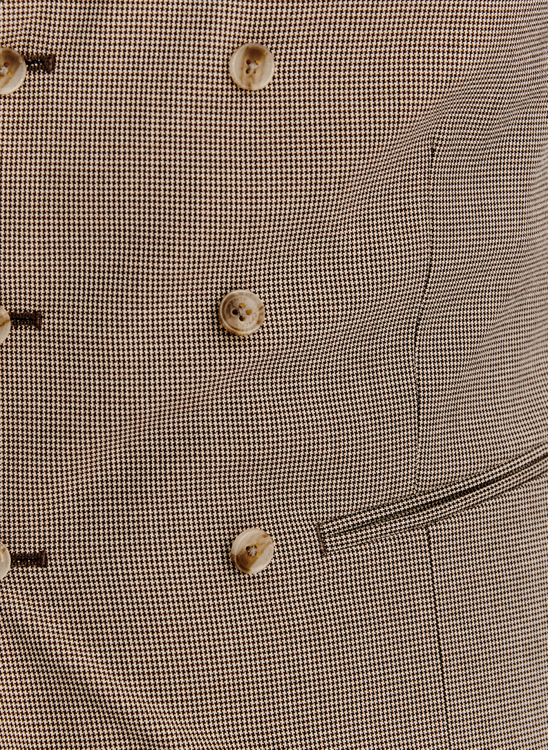 Dwurzędowa kamizelka w pepitkę