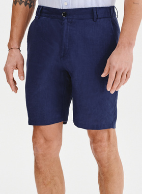Lniane szorty męskie w kolorze granatowym