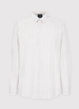 Wzorzysta koszula w kolorze złamanej bieli