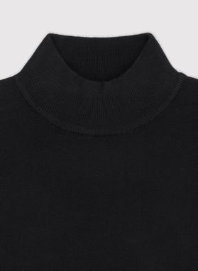 Czarny gładki półgolf męski