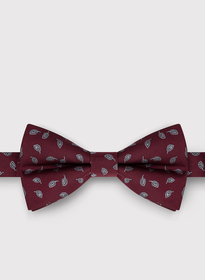 Bordowa wzorzysta mucha męska