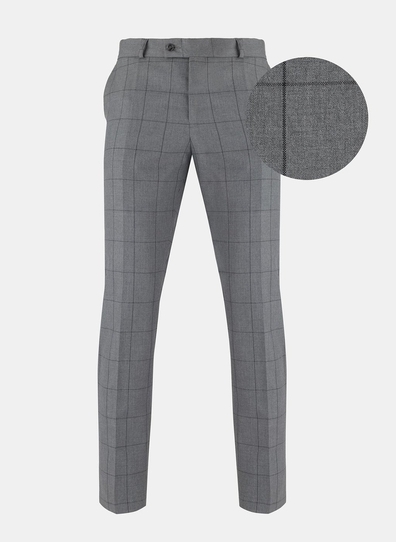 Szary garnitur CARLOS w kratę
