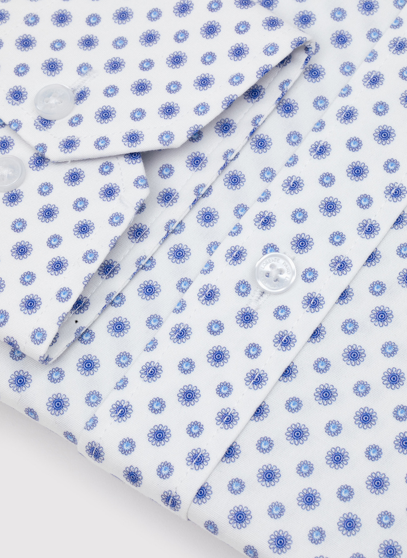 Biała koszula męska mikrowzór