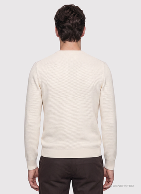 Jasnobeżowy sweter męski