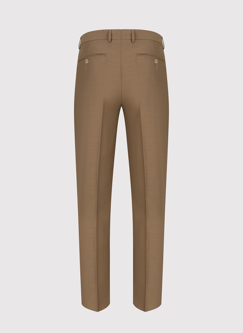 Jasnobrązowy męski garnitur z wełną