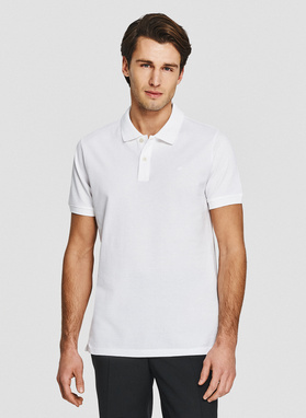 Białe męskie polo z bawełny