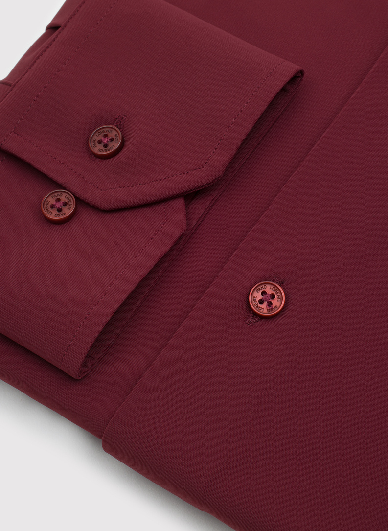 Bordowa dzianinowa koszula męska