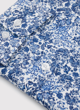 Koszula męska w niebieskie kwiaty