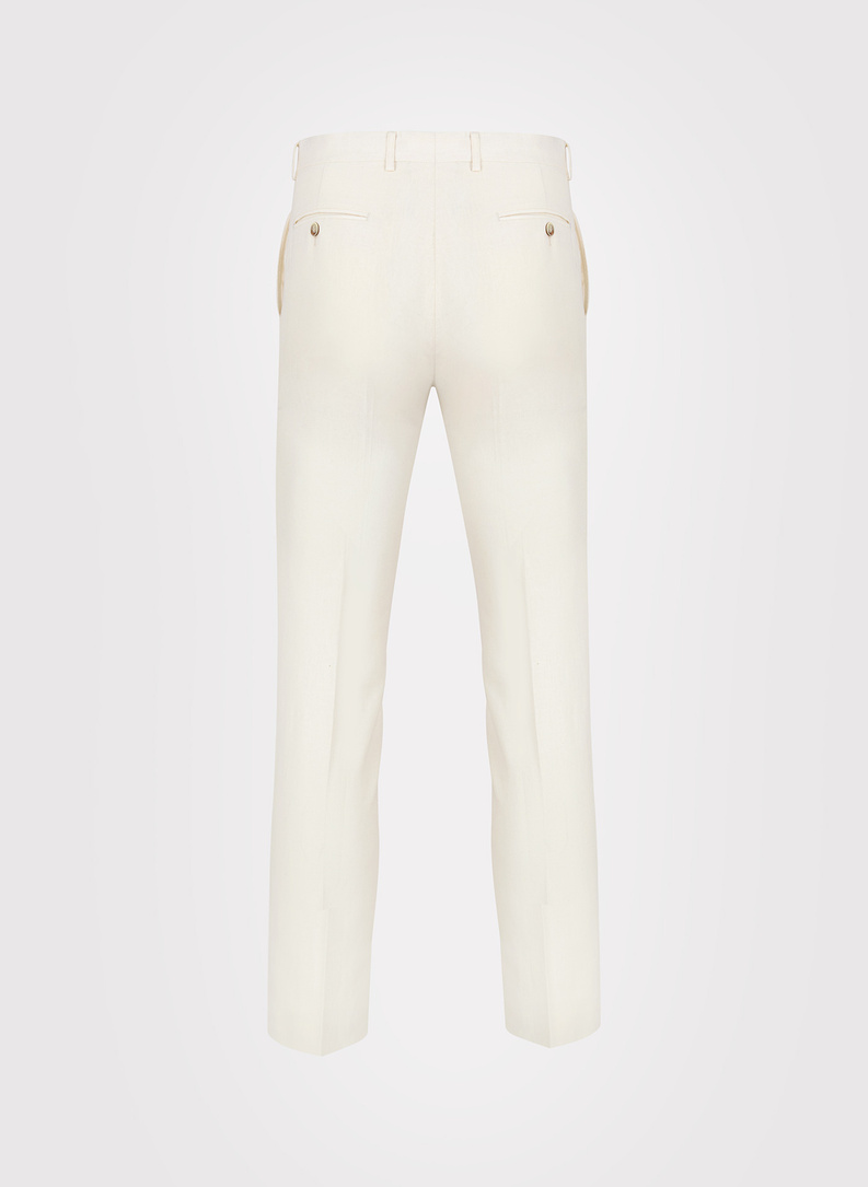 Beżowe spodnie ganiturowe z lnem