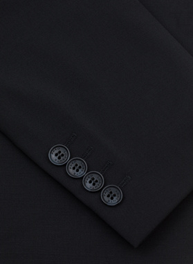 Gładki czarny garnitur męski