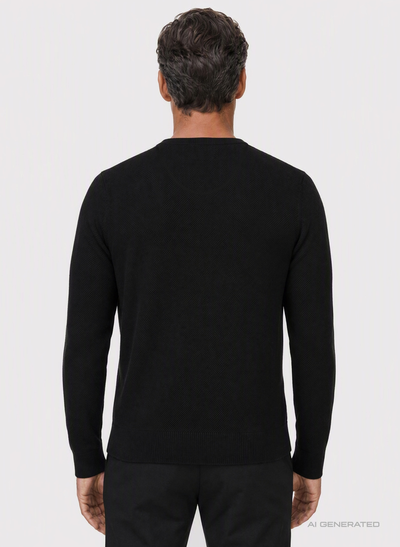 Czarny sweter męski o-neck