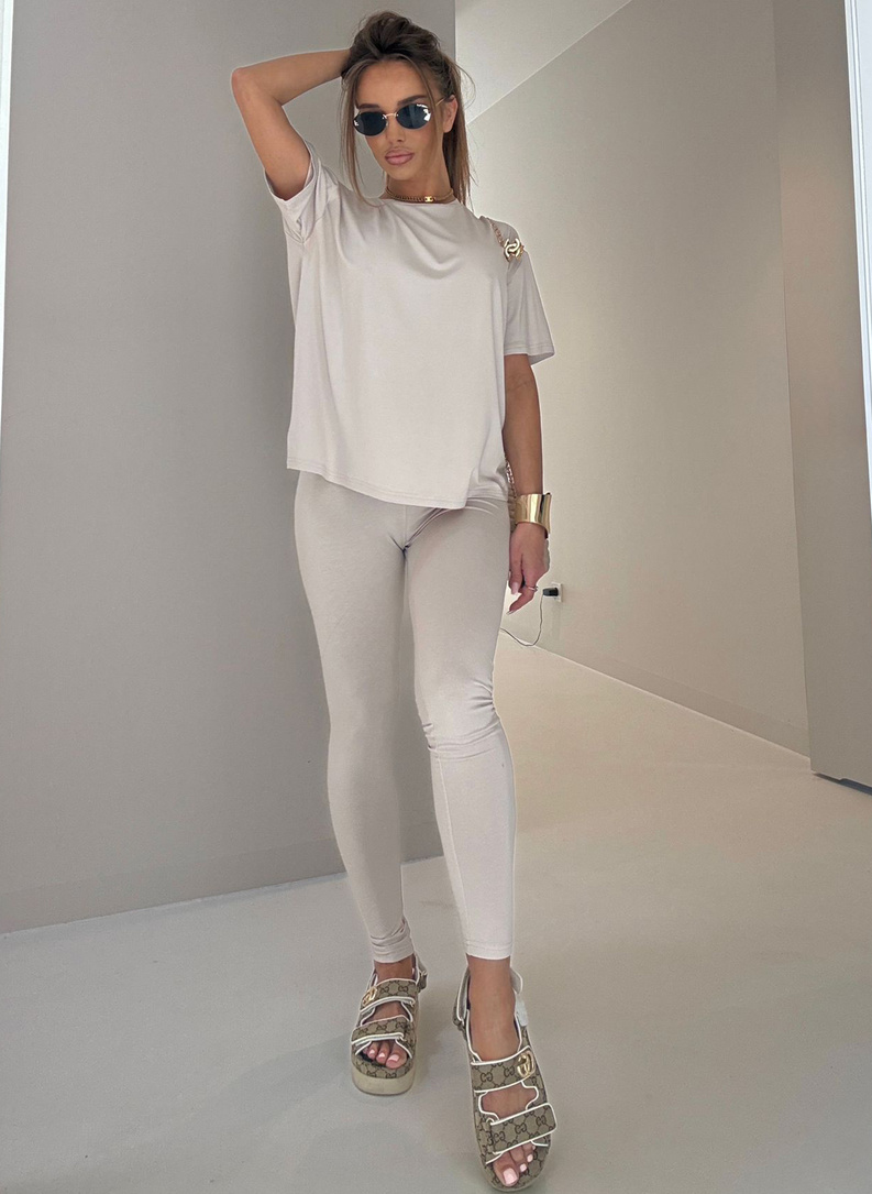 Komplet damski SARA DROP jasnobeżowy