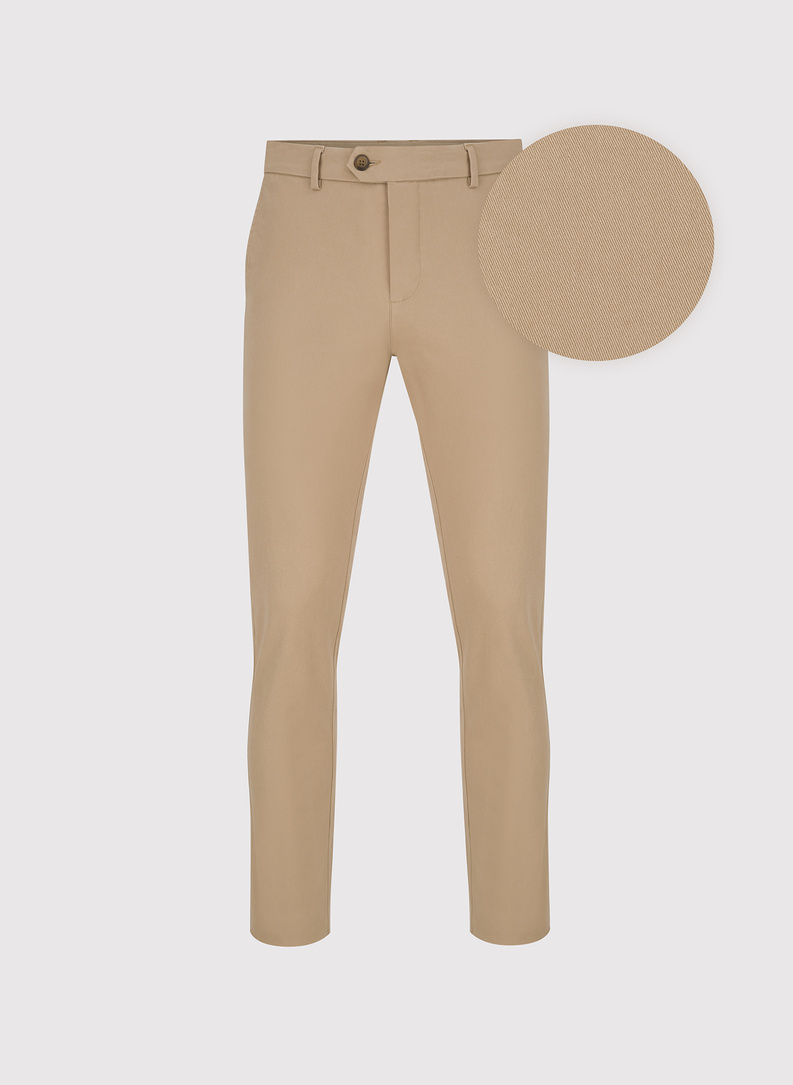 Beżowe spodnie chino z bawełną