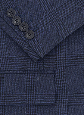 Granatowa marynarka casual z lnem