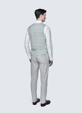 Szara kamizelka męska w kratę