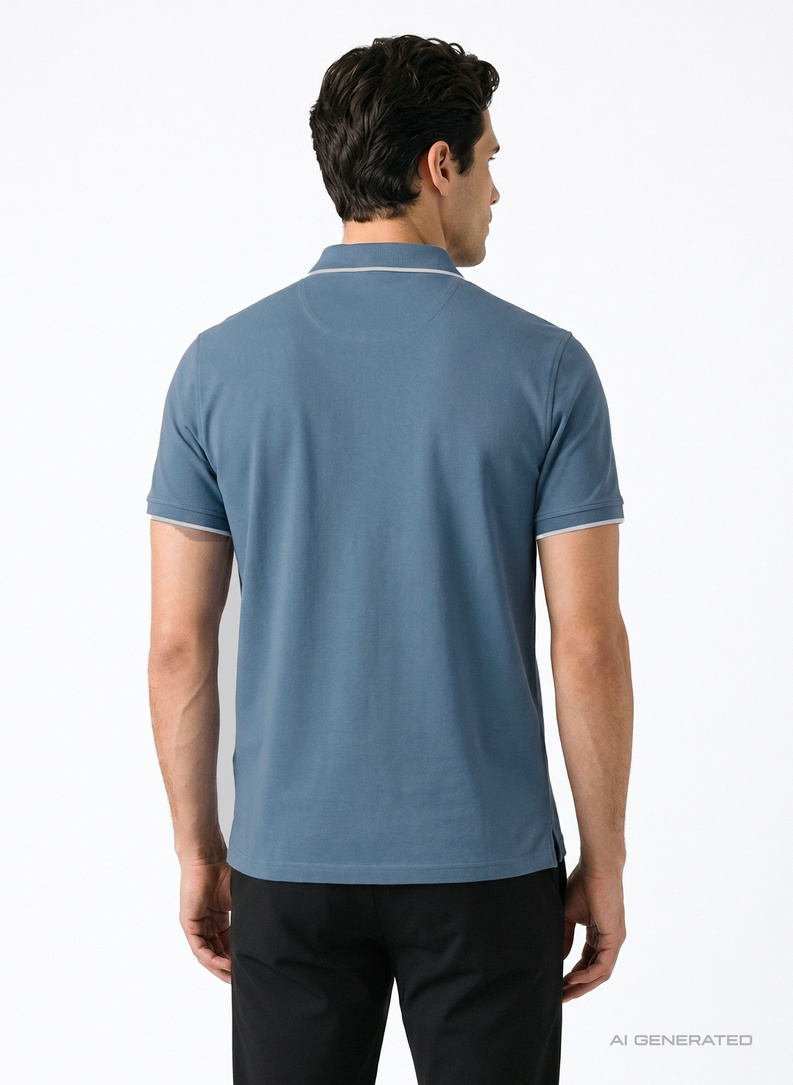 Niebieski t-shirt polo