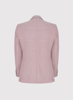 Rożowa marynarka garniturowa wełna