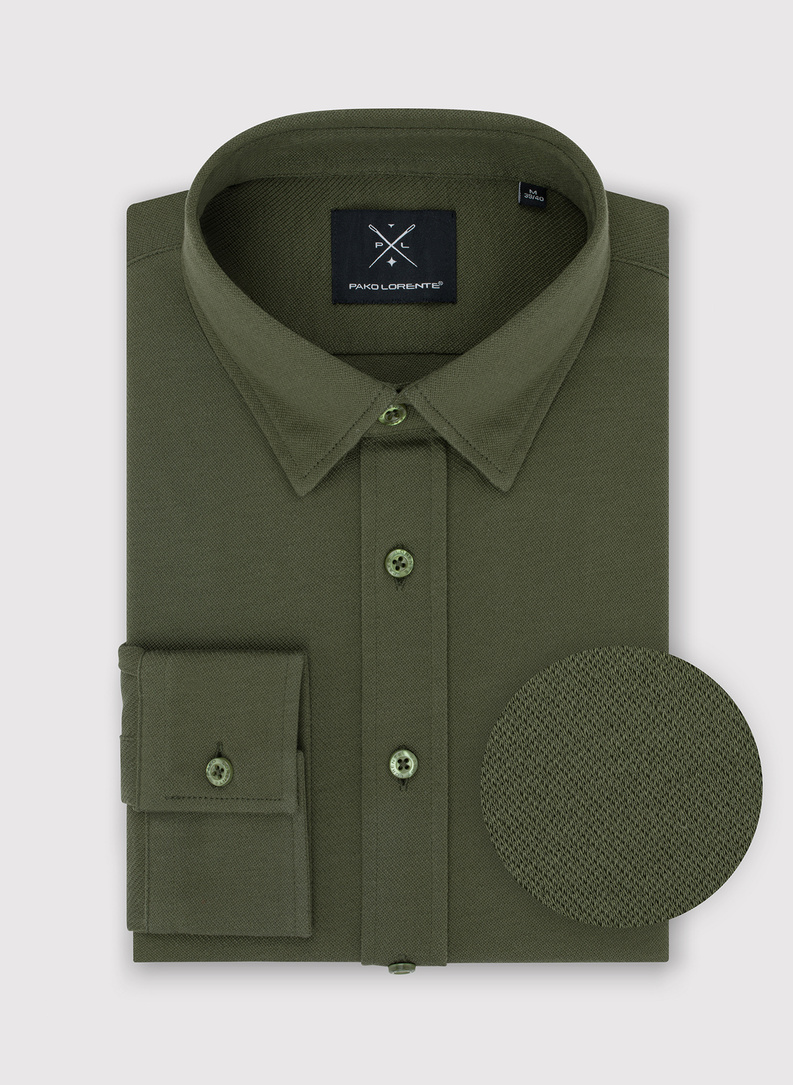 Zielona bawełniana koszula męska