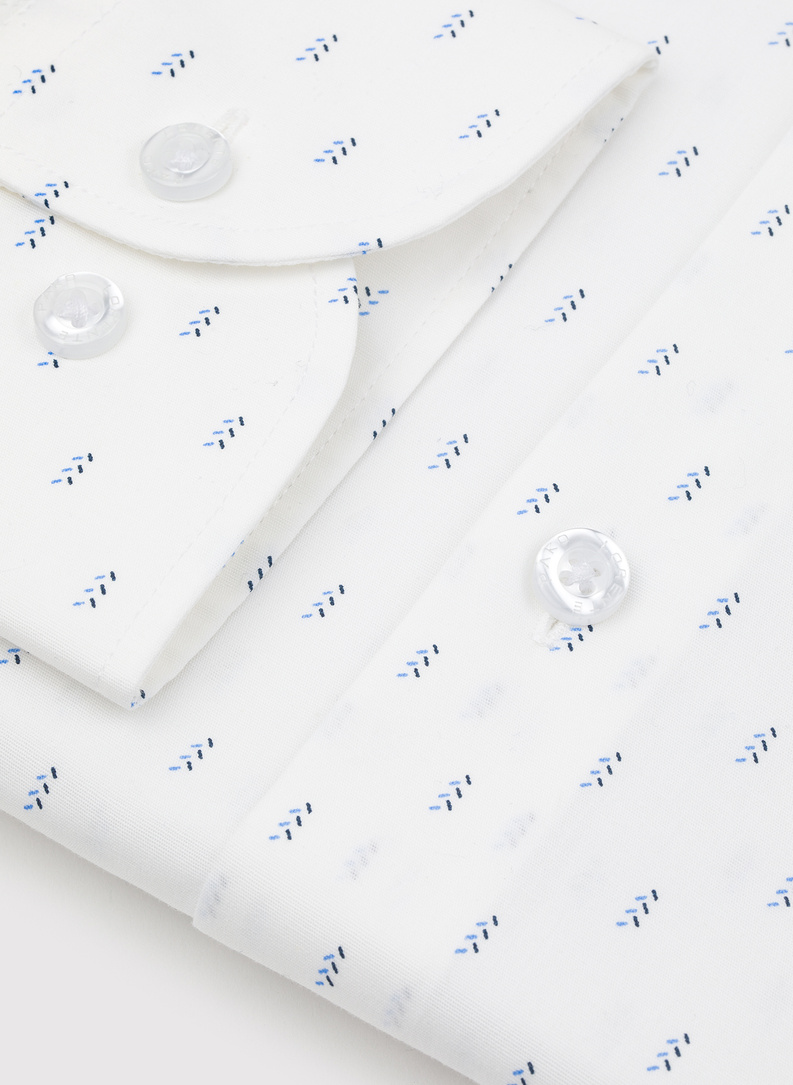 Biała koszula męska w mikrowzór