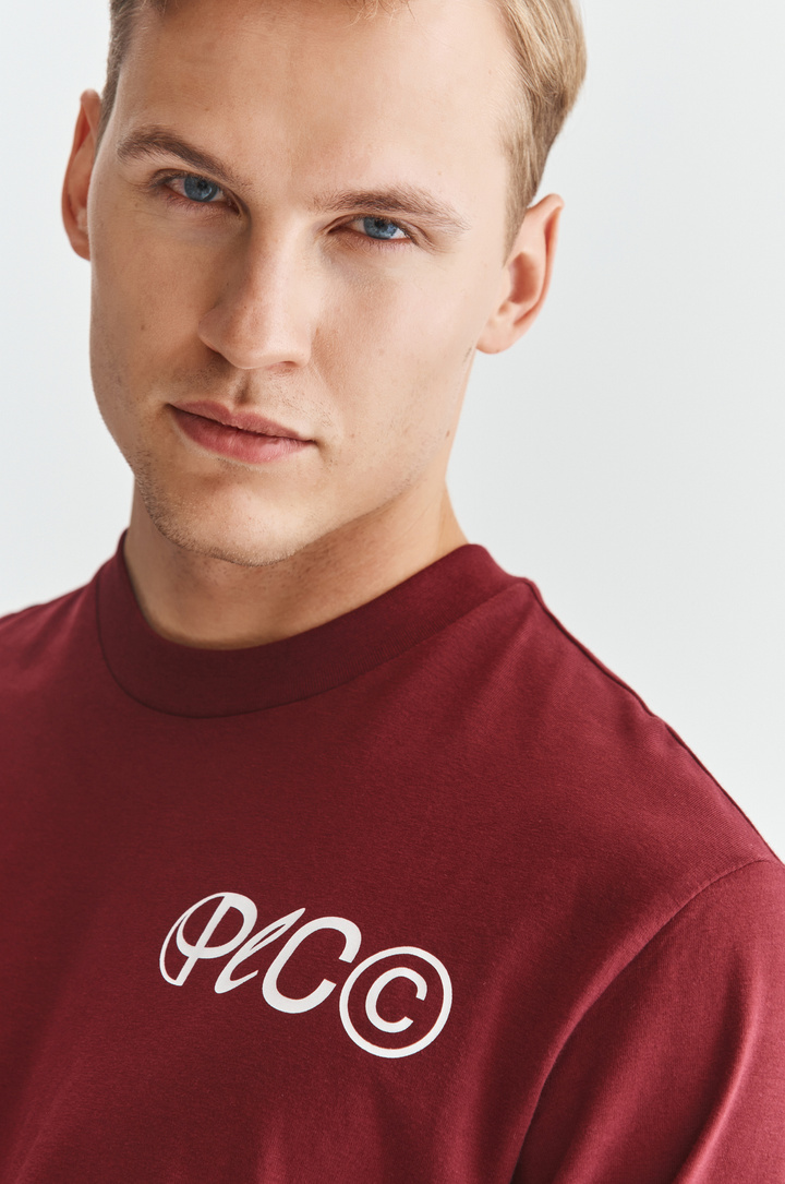 T-shirt z długim rękawem bordowy C21WF-TL-050-D