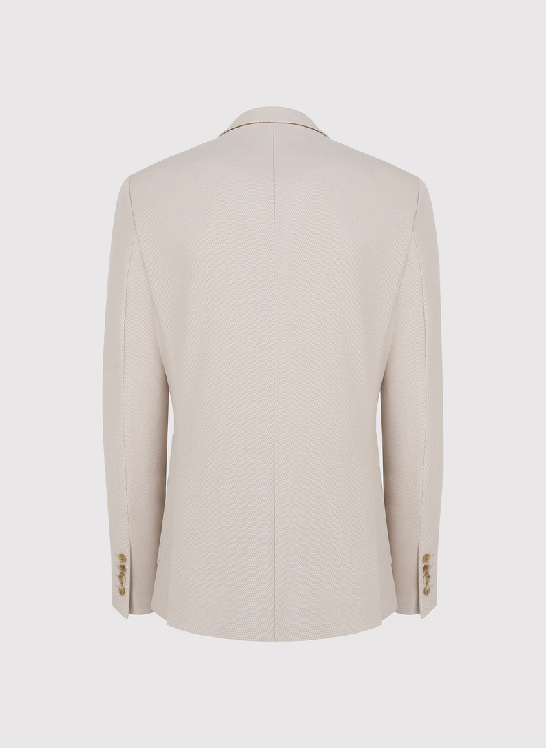 Beżowa marynarka z dzianiny